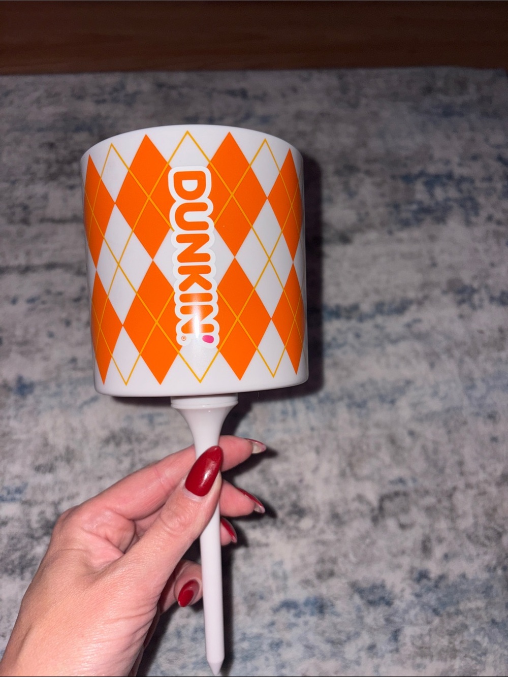 Dunkin' Orange Argyle Golf Stake